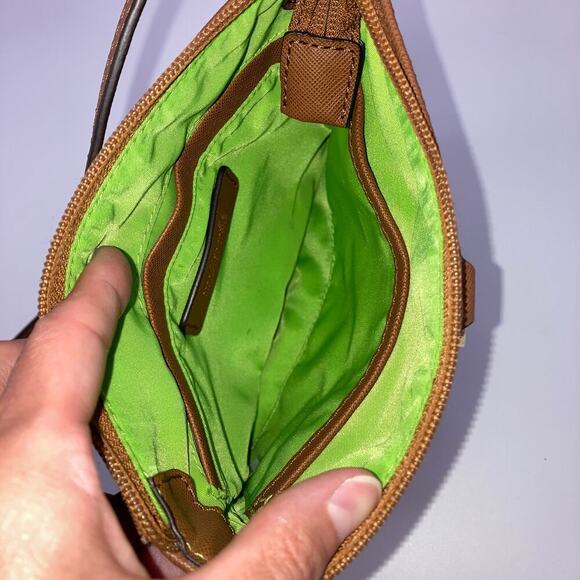 Michael Kors small tan, brown nylon and leather trim crossbody bag - Picture 5 of 7